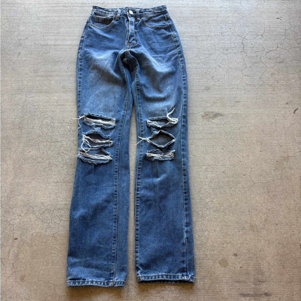 Distressed Blue Women's Jeans